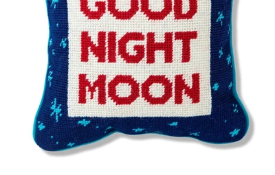 Shop Furbish Studio Good Night Moon Needlepoint Pillow In Blue Multi
