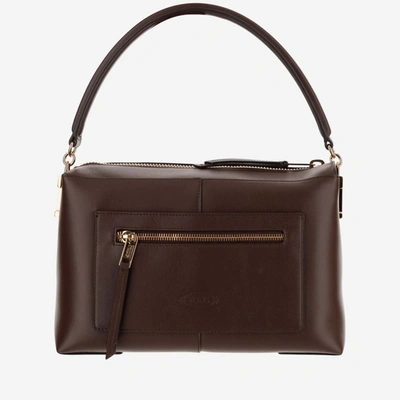 Shop Tod's Case Small Leather Handbag In Marrone Africa
