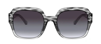 Shop Tory Burch Tb 7143u 17858g56 Square Sunglasses In Grey