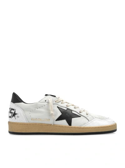 Golden Goose Round Toe Sneakers With Signature Star Patch And Suede Accents In White