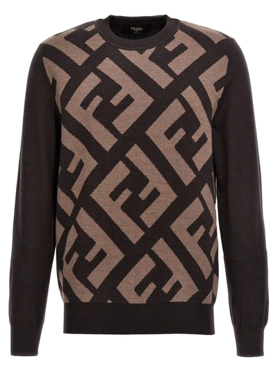 Shop Fendi Ff Sweater, Cardigans Brown