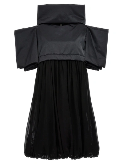 Shop Comme Des Garçons Two-material Dress Dresses Black