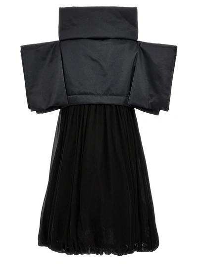 Shop Comme Des Garçons Two-material Dress Dresses Black