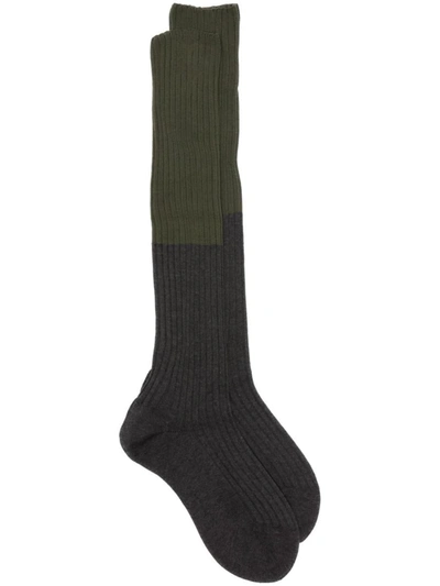 Shop Sofie D'hoore Sofie D Hoore Bicolour Ribbed Knee High Socks Clothing In Multicolour