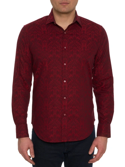 Shop Robert Graham Highland Long Sleeve Button Down Shirt In Burgundy