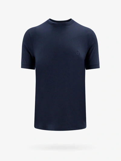 Shop Giorgio Armani T-shirt In Blue