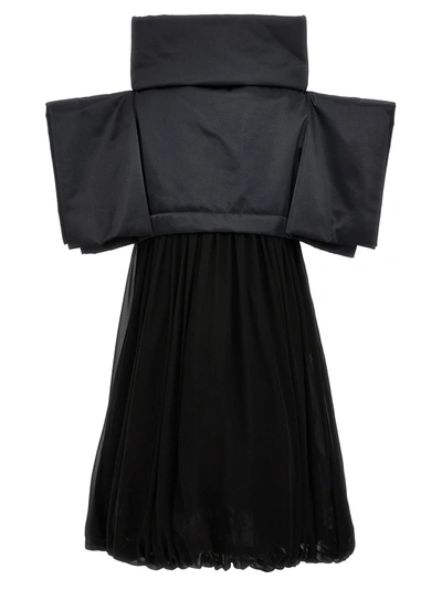 Shop Comme Des Garçons Two-material Dress Dresses In Black