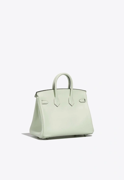 Pre-owned Hermes Birkin 25 In Vert Fizz Swift With Palladium Hardware