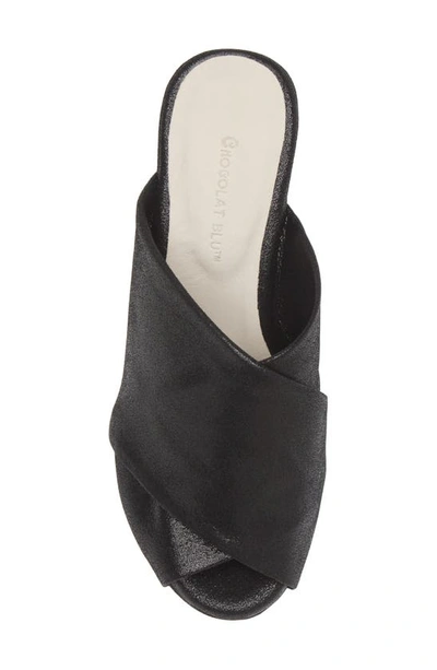 Chocolat Blu Georgette Platform Slide Sandal In Black Shimmer