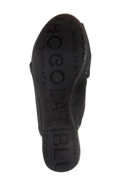 Shop Chocolat Blu Georgette Platform Slide Sandal In Black Shimmer