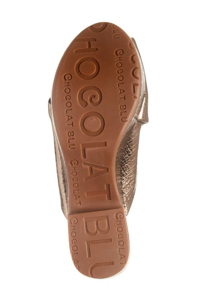 Shop Chocolat Blu Georgette Platform Slide Sandal In Bronze Leather