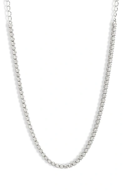 Shop Meira T Diamond Tennis Necklace In White