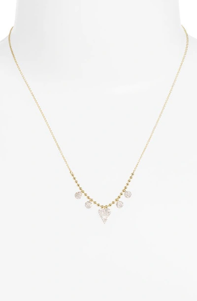 Meira T Diamond Charm & Heart Pendant Necklace In Yellow