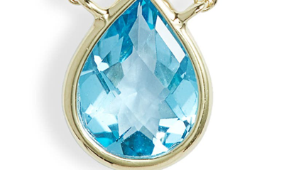 Meira T Blue Topaz & Diamond Pendant Necklace In Yellow