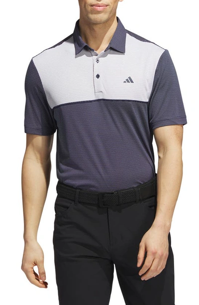 Shop Adidas Golf Core Colorblock Golf Polo In Collegiate Navy