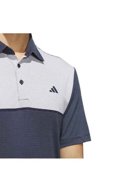 Shop Adidas Golf Core Colorblock Golf Polo In Collegiate Navy