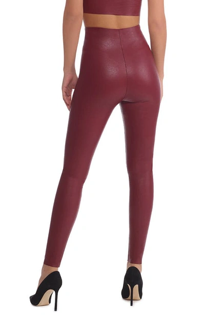 Shop Commando Control Top Faux Leather Leggings In Garnet