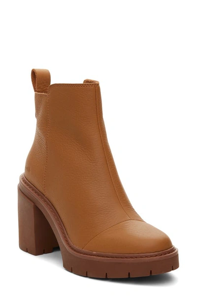 Shop Toms Rya Leather Bootie In Brown