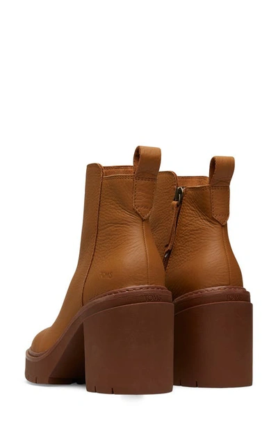 Toms Rya Leather Bootie In Brown