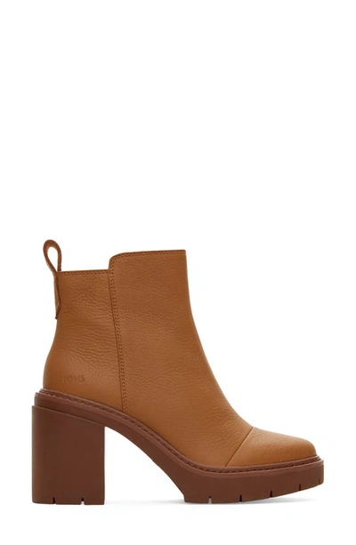 Toms Rya Leather Bootie In Brown