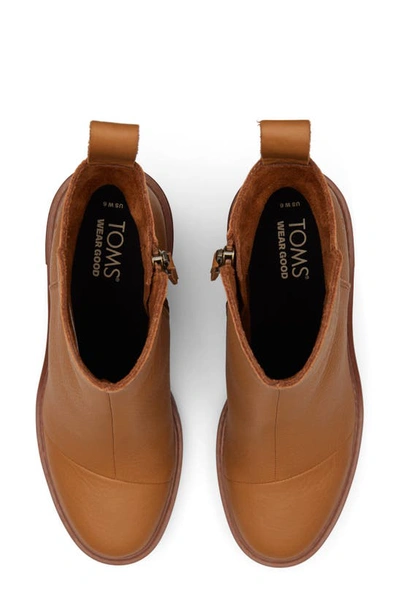 Toms Rya Leather Bootie In Brown