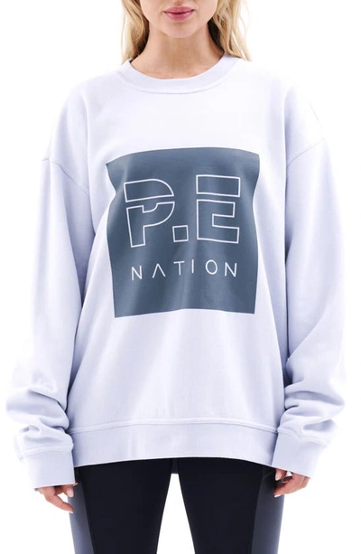 Shop P.e Nation Cut Shot Oversize Organic Cotton Sweatshirt In Grey Dawn