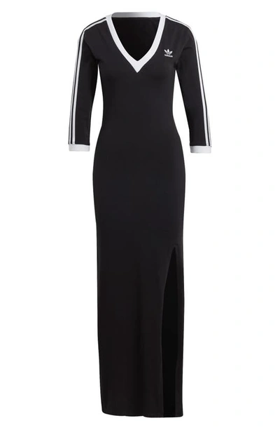 Adidas Originals Womens  Maxi Dress V-neck In Black