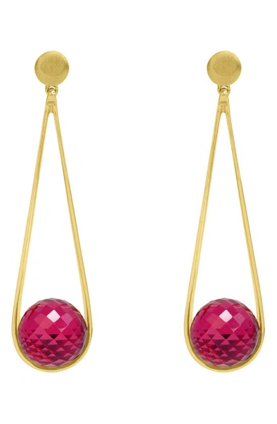Shop Dean Davidson Ipanema Drop Earrings In Vivid Pink/ Gold