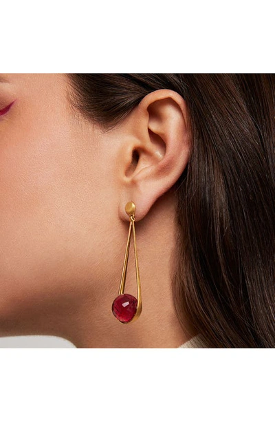 Shop Dean Davidson Ipanema Drop Earrings In Vivid Pink/ Gold
