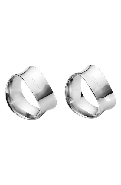 Shop Georg Jensen Cobra Set Of 2 Napkin Rings In Silver