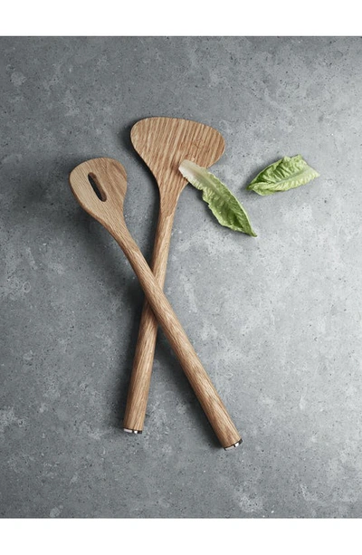 Georg Jensen Oak Alfredo Salad Servers In Brown