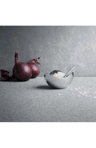 Georg Jensen Bloom Salt Cellar And Spoon In Silver