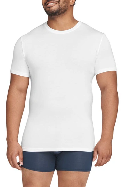 Shop Tommy John 2-pack Second Skin Slim Fit Crewneck T-shirts In White Double