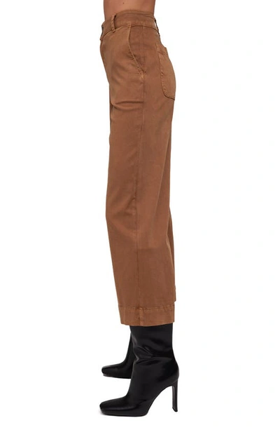 Shop Bella Dahl Saige Wide Leg Crop Pants In Warm Oak