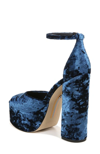 Shop Sam Edelman Kori Ankle Strap Peep Toe Platform Sandal In Como Blue