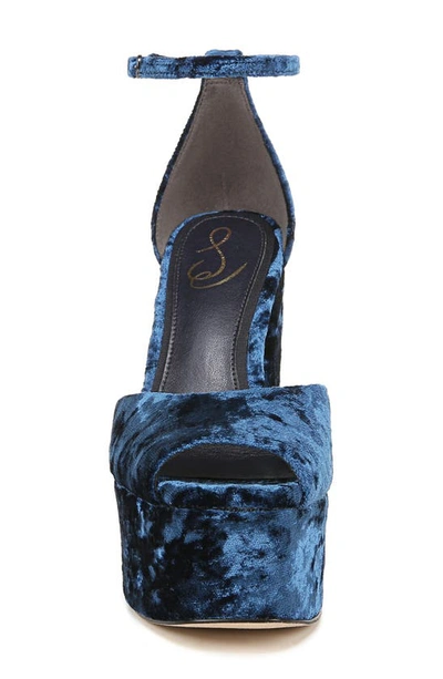 Shop Sam Edelman Kori Ankle Strap Peep Toe Platform Sandal In Como Blue