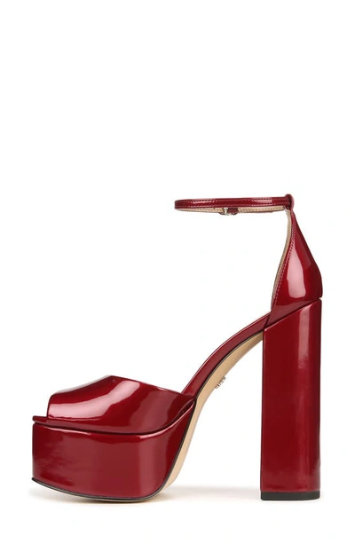 Shop Sam Edelman Kori Ankle Strap Peep Toe Platform Sandal In Holly Red