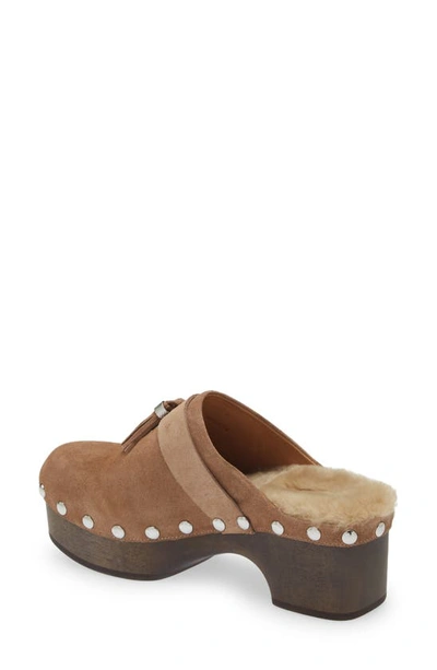 Rag & Bone Johannes Genuine Shearling Clog In Cml/ Natshl