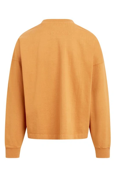 Shop Hudson Brandon Oversize Long Sleeve T-shirt In Rich Gold