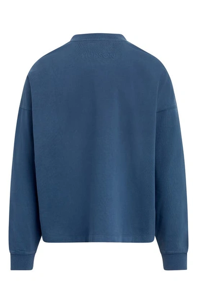 Shop Hudson Brandon Oversize Long Sleeve T-shirt In Pastor Blue