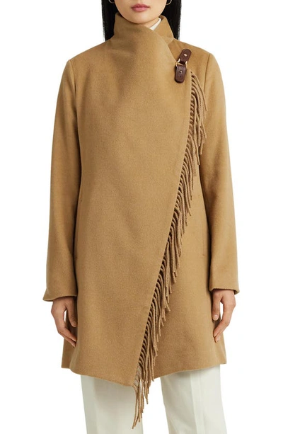 Camel drape shop coat
