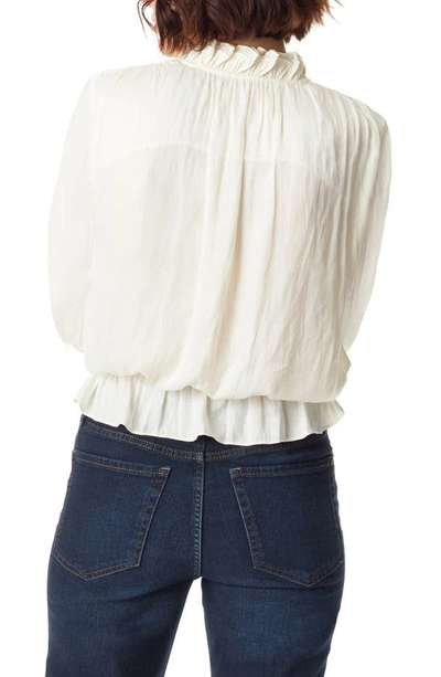Sam Edelman Lani Ruffle Trim Blouse In Gardenia