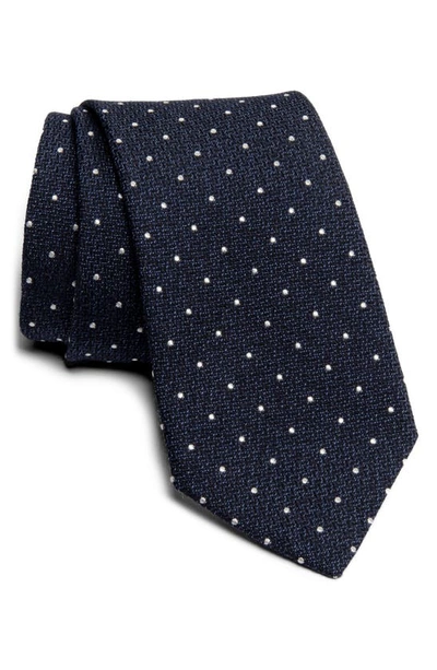 Shop Jack Victor Cotton Blend Tie In Navy