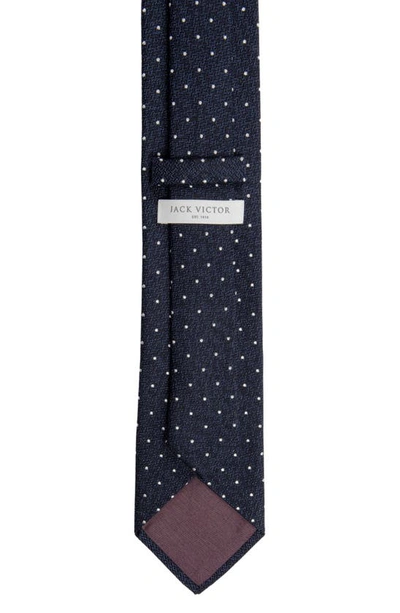 Shop Jack Victor Cotton Blend Tie In Navy