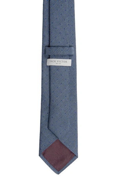 Shop Jack Victor Cotton Blend Tie In Blue