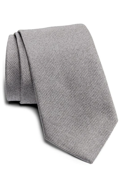 Shop Jack Victor Bowman Solid Silk Blend Tie In Grey