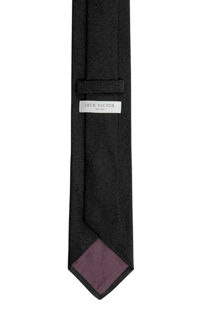 Jack Victor Bowman Solid Silk Blend Tie In Black
