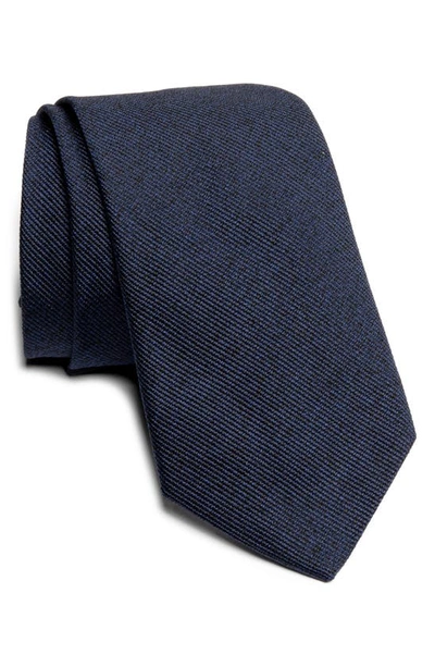 Shop Jack Victor Bowman Solid Silk Blend Tie In Navy