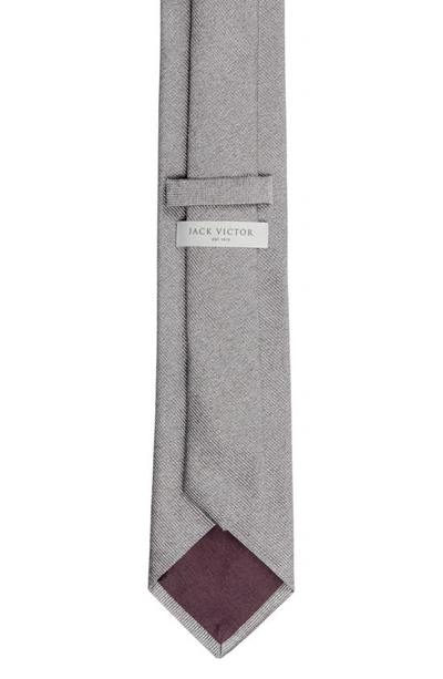 Shop Jack Victor Bowman Solid Silk Blend Tie In Grey