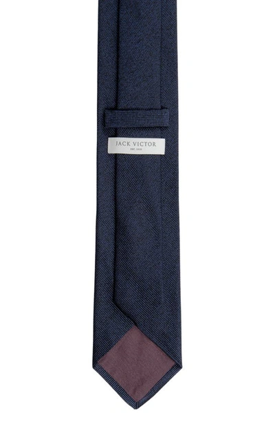 Jack Victor Bowman Solid Silk Blend Tie In Navy